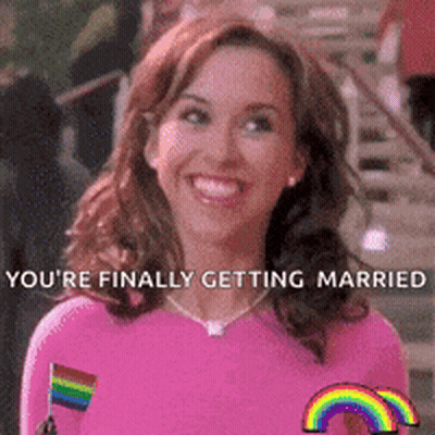 Woman In Pink Shirt Smiling You're Finally Getting Married GIF
