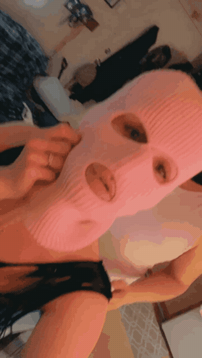 Woman In Pink Ski Mask GIF