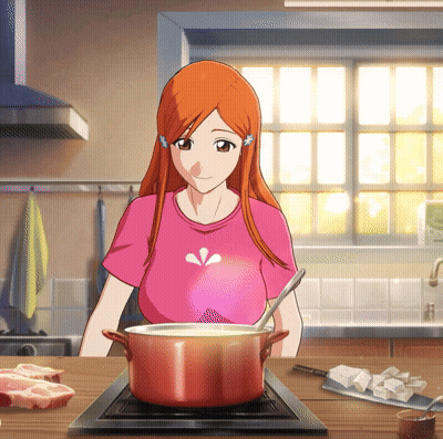 Woman In Pink Stirring Pot GIF