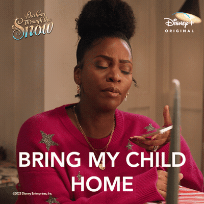 Woman In Pink Sweater Bring My Child Home GIF