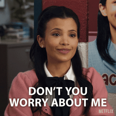 Woman In Pink Sweater Says Don't You Worry About Me GIF