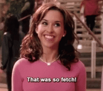 Woman In Pink Sweater Smiling Saying That Was So Fetch GIF