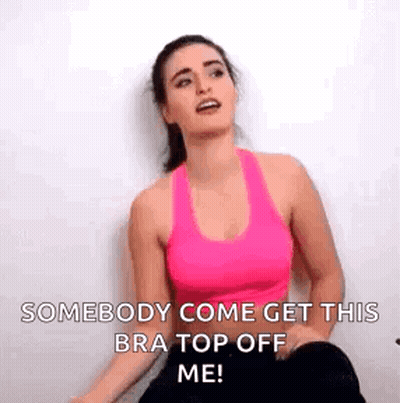 Woman In Pink Tank Talking GIF