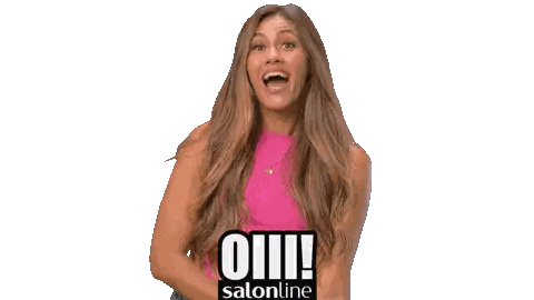 Woman In Pink Top Saying Oiiii Salonline Sticker