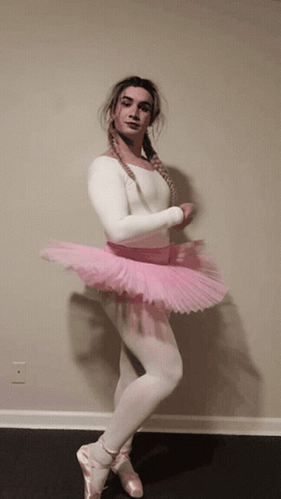 Woman In Pink Tutu And Pointe Shoes GIF