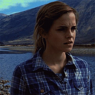 Woman In Plaid Shirt By River GIF