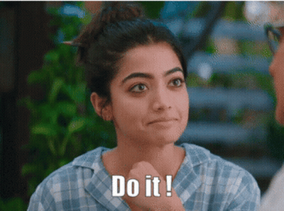 Woman In Plaid Shirt Saying Do It GIF