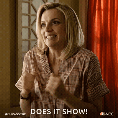 Woman In Plaid Shirt Says Does It Show GIF