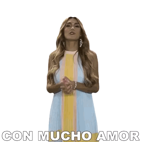 Woman In Pleated Dress With Con Mucho Amor Sticker