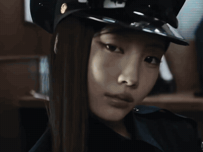 Woman In Police Uniform Close Up GIF