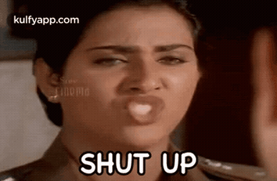 Woman In Police Uniform Making Funny Face Saying Shut Up GIF