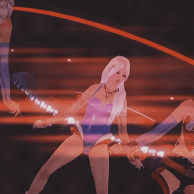 Woman In Purple Bodysuit Dancing GIF