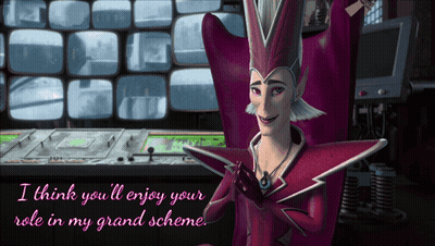 Woman In Purple Costume Saying I Think You'll Enjoy Your Role In My Grand Scheme GIF