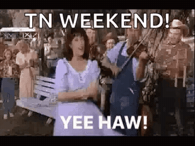 Woman In Purple Dress Dancing In Front Of Group GIF