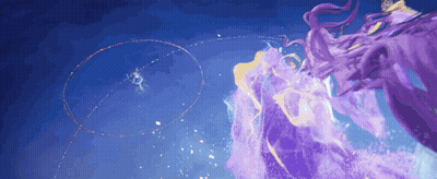 Woman In Purple Dress Flying GIF