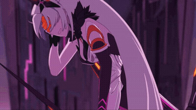 Woman In Purple Dress Holding Sword GIF