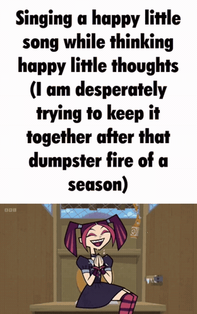 Woman In Purple Dress Laying By Tree And Stairs GIF