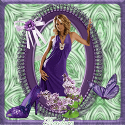 Woman In Purple Dress Posing