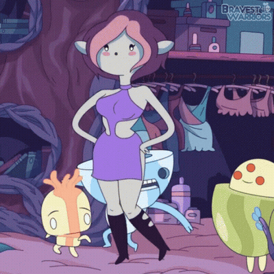 Woman In Purple Dress Saying Bravest Warriors GIF