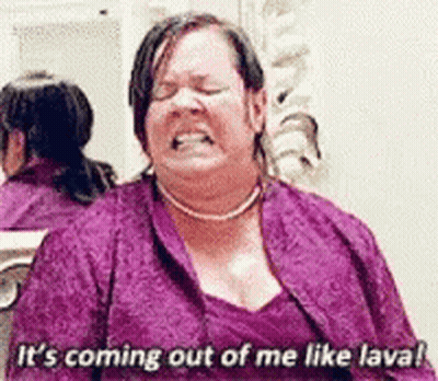 Woman In Purple Dress Saying Lava GIF