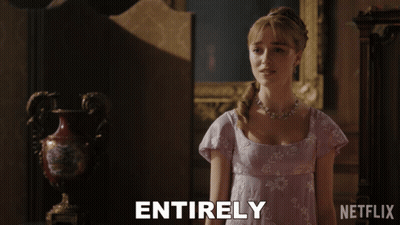 Woman In Purple Dress Says Entirely Netflix Ad GIF