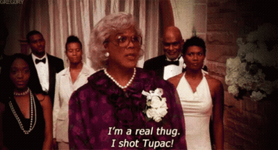 Woman In Purple Dress Says I'm A Real Thug GIF