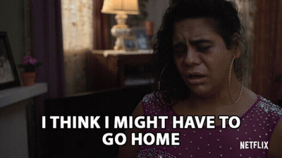 Woman In Purple Dress Says She Might Have To Go Home GIF