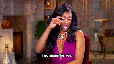 Woman In Purple Dress Says Two Snaps For You GIF