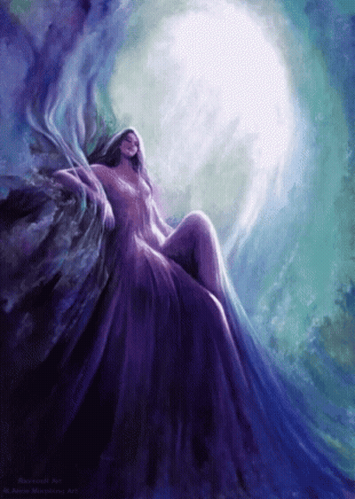 Woman In Purple Dress With White Veil GIF