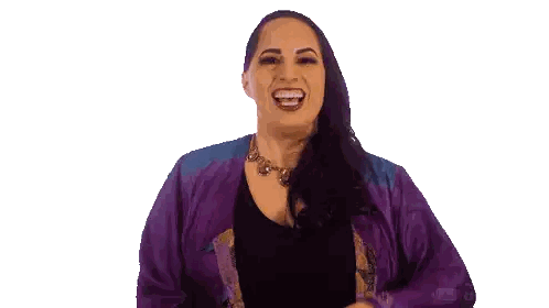 Woman In Purple Jacket Fist Up Sticker