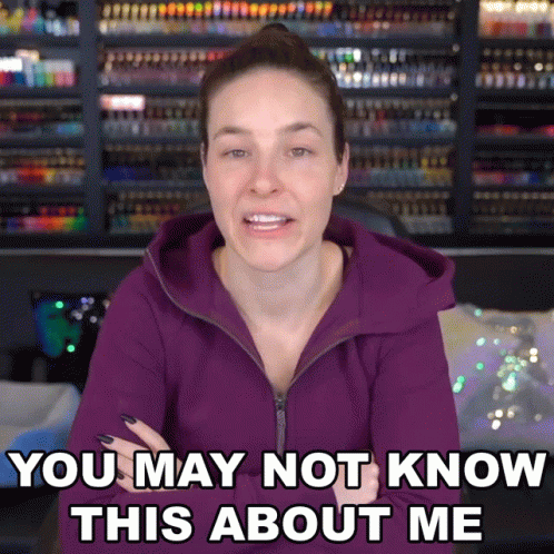 Woman In Purple Jacket Saying You May Not Know This About Me GIF