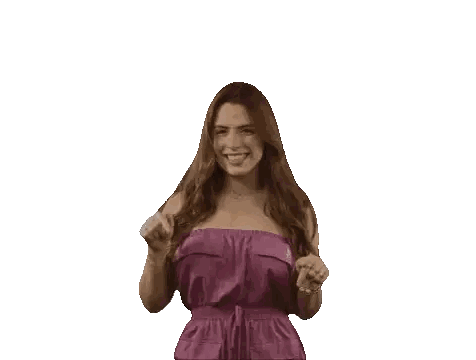 Woman In Purple Off Shoulder Top Making Funny Face Sticker