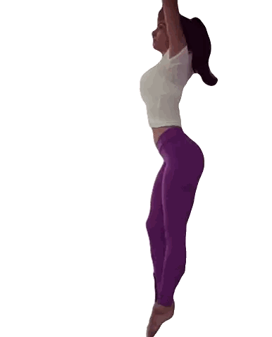 Woman In Purple Pants Flying Sticker