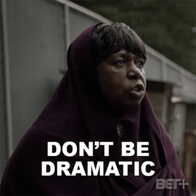 Woman In Purple Scarf Don't Be Dramatic GIF