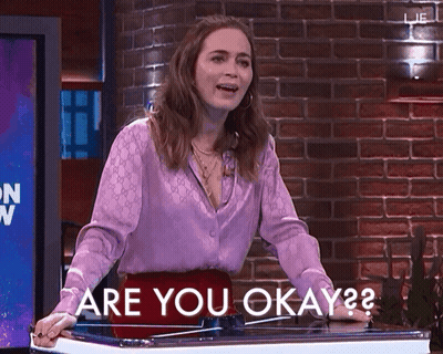 Woman In Purple Shirt Asking Are You Okay GIF