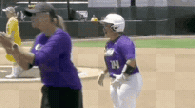 Woman In Purple Shirt Number 24 GIF