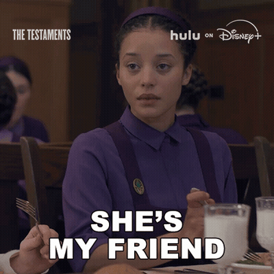 Woman In Purple Shirt Saying She's My Friend GIF