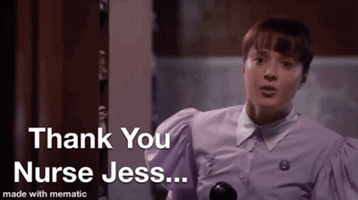 Woman In Purple Shirt Saying Thank You Nurse Jess GIF