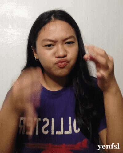 Woman In Purple Shirt Saying Yenfsl GIF