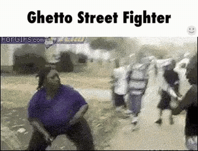 Woman In Purple Shirt Says Ghetto Street Fighter GIF