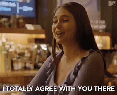 Woman In Purple Shirt Says I Totally Agree With You There GIF