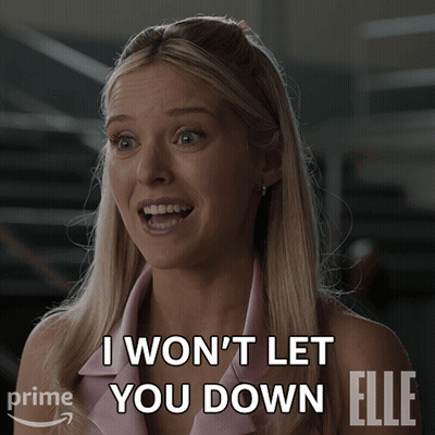Woman In Purple Shirt Says I Will Not Let You Down GIF