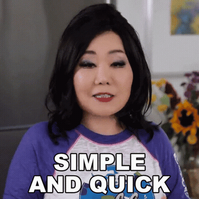 Woman In Purple Shirt Says Simple And Quick GIF
