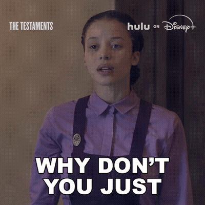 Woman In Purple Shirt Says Why Don't You Just GIF