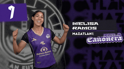 Woman In Purple Shirt With Number 1 GIF