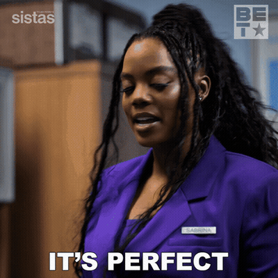 Woman In Purple Suit Saying It's Perfect GIF