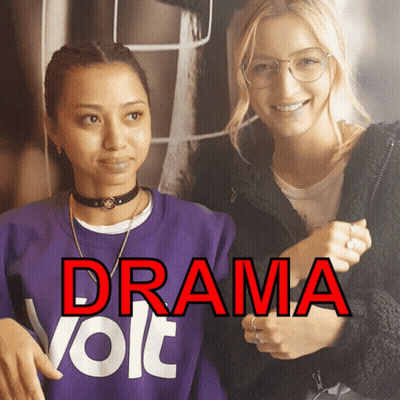 Woman In Purple Sweatshirt Saying Drama Volt GIF