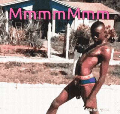Woman In Purple Tie Dye By Green White Striped Wall GIF