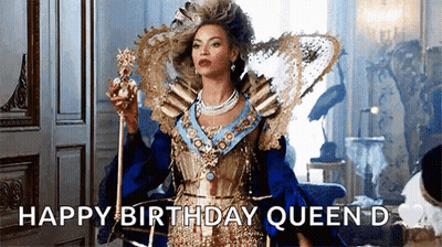 Woman In Queen Costume Holding Crown And Cane GIF