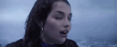 Woman In Rain Eyes Closed Wet Hair GIF